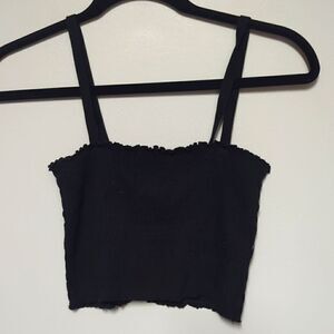 American Eagle Black Cropped Tank